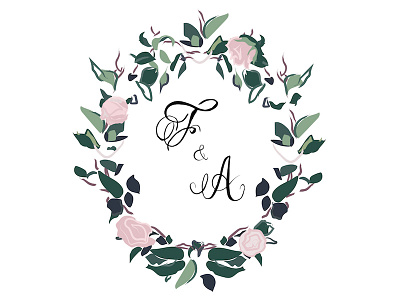 Fanny and Adam's Wedding Logo design floral floral reef hand lettering handwriting illustration lettering reef type wedding wedding invitation suite wedding logo