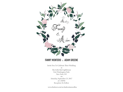 Fanny and Adam's Wedding Invitation in English design floral floral reef hand lettering handwriting illustration lettering reef type wedding wedding invitation wedding invitation suite
