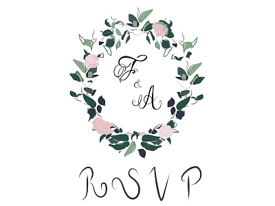 Fanny and Adam's RSVP Card design floral floral reef hand lettering handwriting illustration lettering reef rsvp type wedding wedding invitation