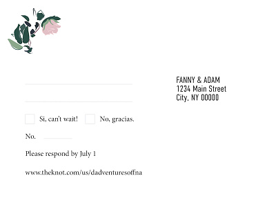 Fanny and Adam's RSVP Card