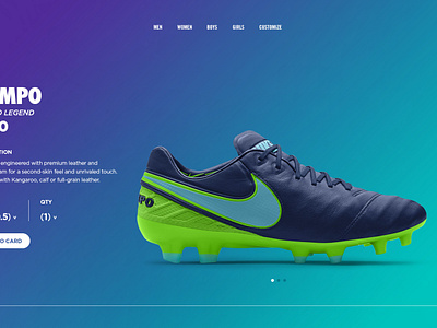 Nike Tiempo product page by Max Hopmans on Dribbble