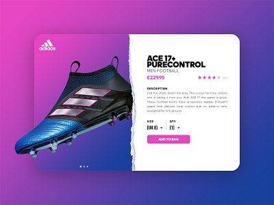 Adidas Ace17+ Product Page ace adidas football page product shoe soccer ui