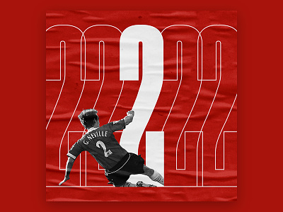 36 Days of Type number 2 2 36 days football footwalls gary manchester neville number of type united