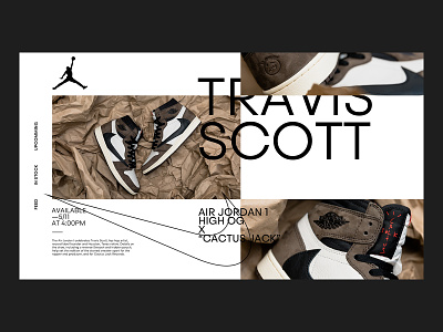 Jordan 1 x Travis Scott High SNEAKRS Concept page concept page ui ux web design nike jordan sneakrs travis scott