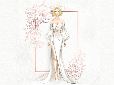 Modern Minimalist Wedding Dress brides design fashion figure fashion figure template fashion illustration illustration model