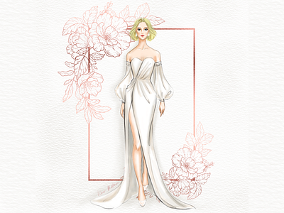 Modern Minimalist Wedding Dress brides design fashion figure fashion figure template fashion illustration illustration model