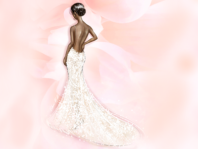 Backless Wedding Gown brides design fashion figure fashion figure template fashion illustration illustration model