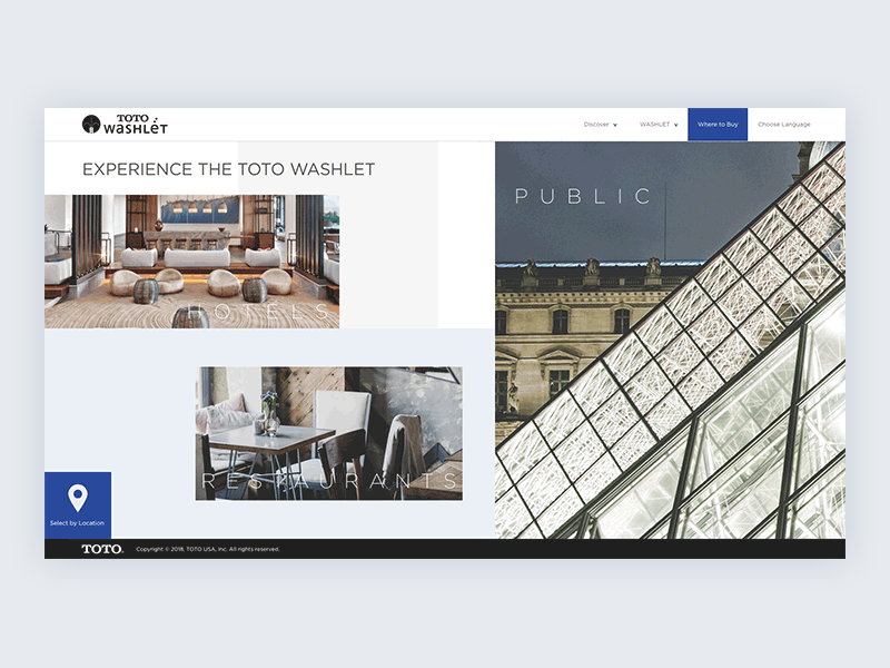 Washlet Experience Page animation washlet website