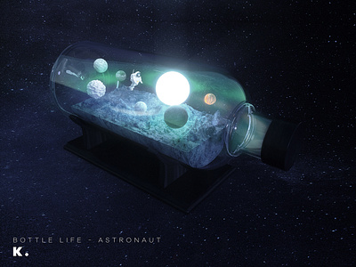 Bottle Life Vol.3 - Astronaut 3d c4d illustration octane octanerender planet space space exploration universe