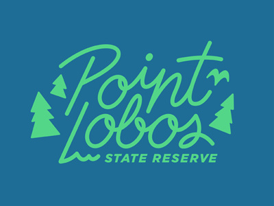 Point Lobos hiking logo nature point lobos state trees type typography