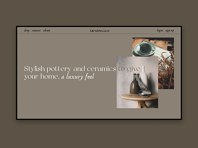 Ceramics Landing Page aesthetic animation branding ceramic ceramics design elegant graphic design illustration logo pottery ui user interface ux vector website design