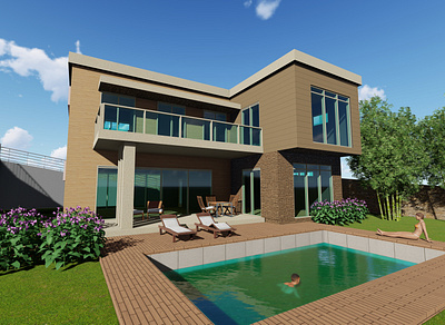 I.D. House 3d model design facade design house lumion render revit