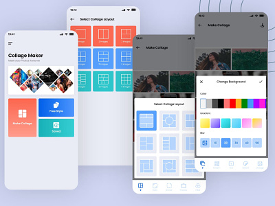 Collage Maker UI design app application design branding complete ui design graphic design icon illustration ui ui design ux
