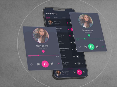 Mobile Music Player App adobe xd app application design application mockup application prototype branding design figma graphic design icon illustration logo mobile app design music player ui ux vector