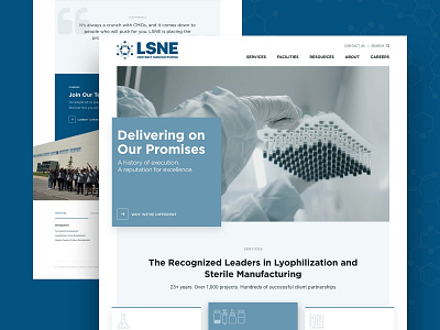 LSNE Website agency design system landingpage light blue manufacturing modern pattern sketch website website design wordpress
