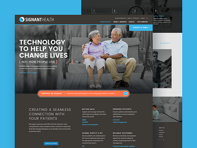 Signant Website agency brown dark ui design system healthcare homepage landing page modern orange sketch web design wordpress
