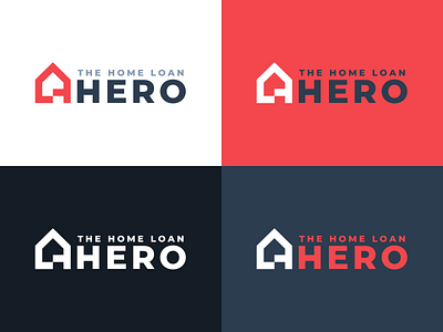 Home Loan Hero Branding Concept 1 branding hero home loan house lender logodesign monogram mortgage navy red