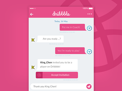 Debut Shot / Daily UI Challenge Day 013 013 daily ui day 013 debut direct message dribbble chat ios sketch ui ux