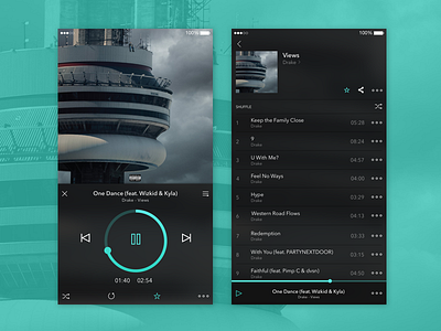 Daily UI Day 009 - Music Player 009 application daily ui day 009 day ui challenge design interface ios music player sketch ui ux