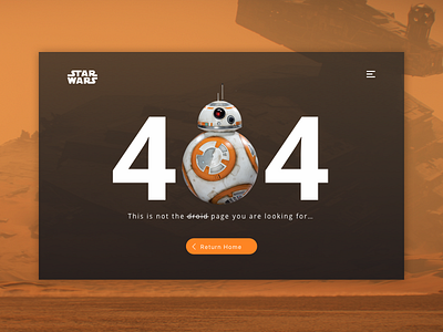 Daily UI Day 008 - 404 Page 008 404 page bb 8 daily ui day 008 day ui challenge design interface sketch star wars ui ux web design