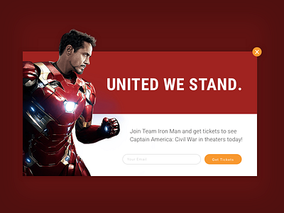 Daily UI Day 016 - Pop Up 016 captain america daily ui daily ui challenge day 016 iron man pop up pop up message ui ux