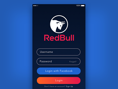 Daily UI Day 001 - Login Screen 001 application daily ui daily ui challenge interface ios login mobile red bull signup sketch app splash screen