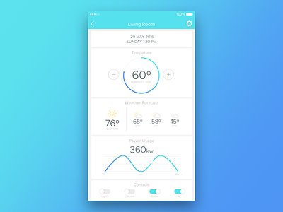 Daily UI Day 021 - Home Monitoring 021 application daily ui daily ui challenge dashboard day 021 home monitoring interface ios power sketch app uiux
