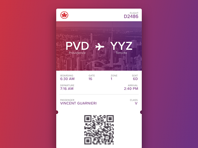 Daily UI Day 024 - Boarding Pass