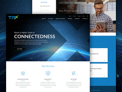 TPx Homepage Design agency communication emagine homepage landing page network responsive technology ui ux web design wordpress