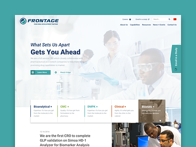 Frontage Labs Website Design agency biotech emagine healthcare homepage landing page pharma responsive technology ui ux web design wordpress