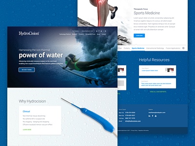 HydroCision Homepage Design agency b2b business creative homepage landing page modern product site ui ux water web design wordpress