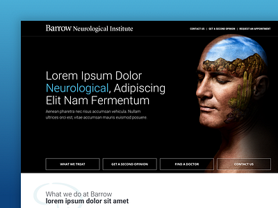 Barrow Landing Page Concept healthcare landing page medical modern neurology ui ux web design