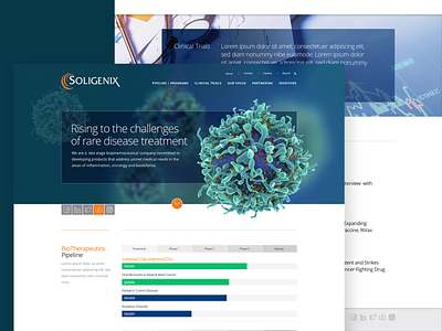Soligenix Homepage agency biotech emagine green healthcare agency landing page landingpage pharmaceutical sketch web design website wordpress