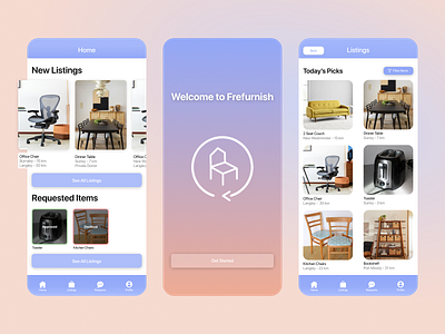 Frefurnish Application branding design ui ux