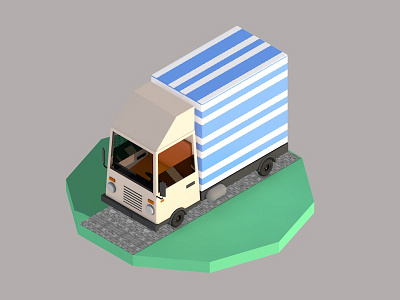 Truck c4d design isometric modeling