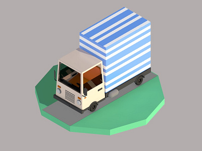 Truck c4d design isometric modeling