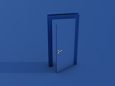 Door c4d design isometric modeling