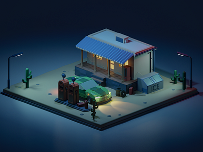 Gas station. Inspired by @romanklco