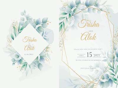 Trisha And Alok's Engagement Party customized invites design digital cards digital floral invite digital invite ecard engagement invite evite floral invite graphic design invitations save the date wedding invitation wedding invites