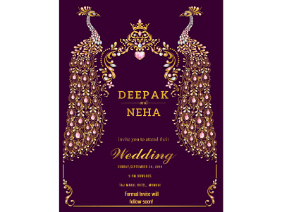 Deepak and Neha's Wedding Invite customized invites design digital cards digital floral invite digital invite ecard engagement invite graphic design online invites wedding invitation wedding invite