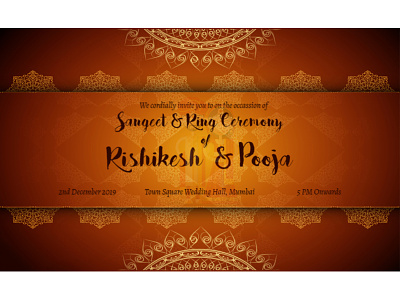Rishikesh and Pooja's Sangeet & Ring Invitation bachelor party customized invites design digital cards digital floral invite digital invite ecard engagement invite online cards online invitation save the date wedding cards wedding invitation wedding invite