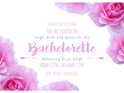 Divya's Bachelorette Party Invite customized invites design digital cards digital floral invite digital invite ecard engagement invite