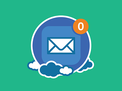 Inbox Zero glyph icon illustration web design
