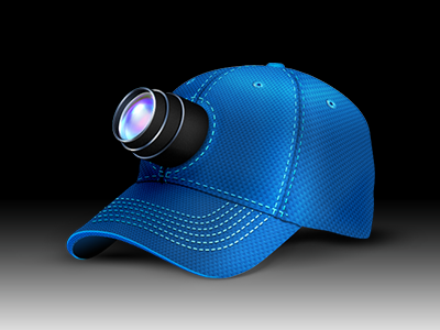 Coach's Eye hat angled shot hat icon lens logo