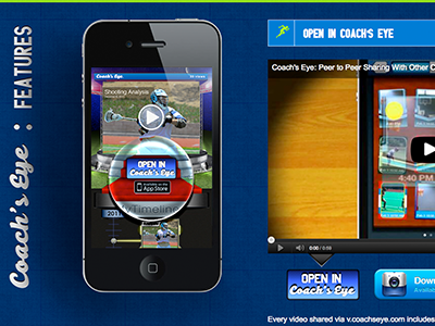 Open in Coach's Eye features page app mobile responsive web web design