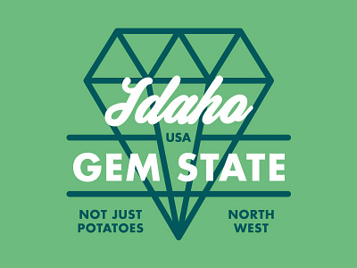 Gem State draplin gem state id idaho idahome north west potatoes tee thick lines tshirt usa