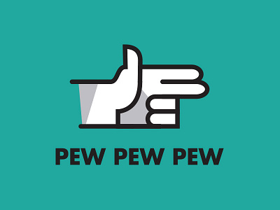 Pew Pew Pew blue flat futura green hand pew thick lines