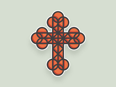 Stained Glass arkitekt church cross glass grid preach simple stained sticker thicklines