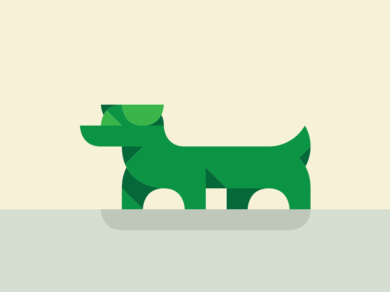 Simple Dog draplin flat geometery green longbreed shapes simple