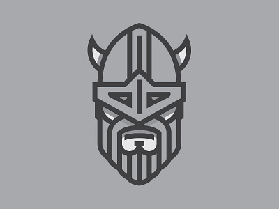 Viking Head beard grey helmet norse north scandinavian simple thicklines viking
